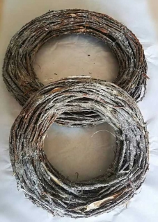Věnec proutí glitter ledový 30 cm